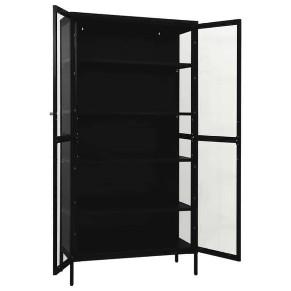 vidaXL udstillingsskab 90x40x180 cm stål og hærdet glas sort