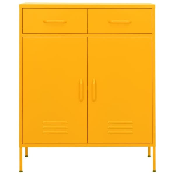 vidaXL Varastokaappi sinapinkeltainen 80x35x101,5 cm teräs