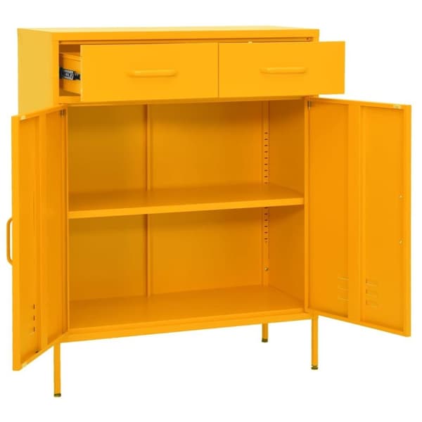 vidaXL Varastokaappi sinapinkeltainen 80x35x101,5 cm teräs