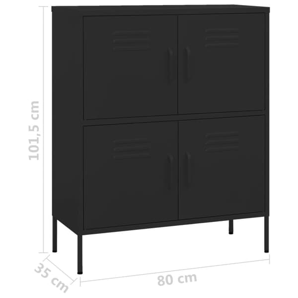 vidaXL Varastokaappi musta 80x35x101,5 cm teräs