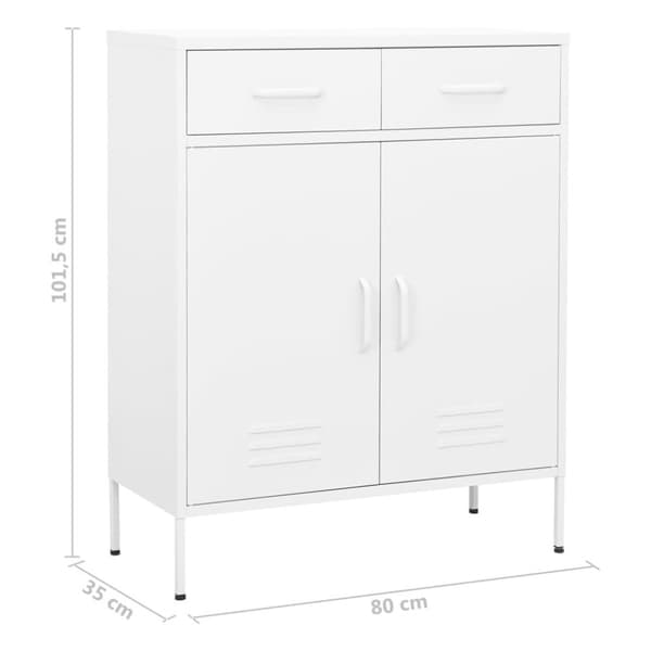 vidaXL opbevaringsskab 80x35x101,5 cm stål hvid