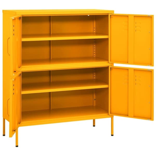 vidaXL opbevaringsskab 80x35x101,5 cm stål sennepsgul