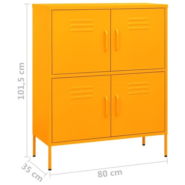 vidaXL opbevaringsskab 80x35x101,5 cm stål sennepsgul