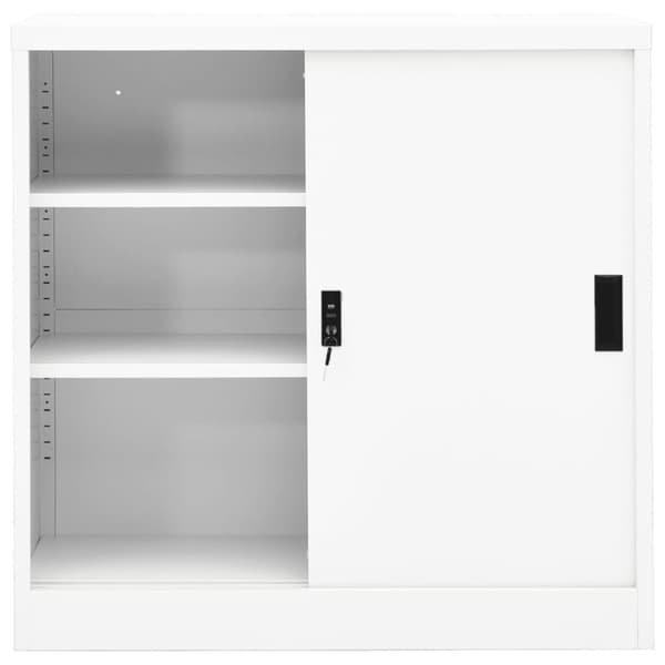 vidaXL Dokumentskåp med skjutdörr vit 90x40x90 cm stål