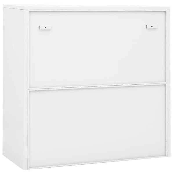 vidaXL Dokumentskåp med skjutdörr vit 90x40x90 cm stål