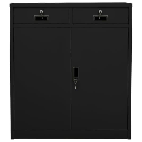 vidaXL Kontorskap svart 90x40x102 cm stål