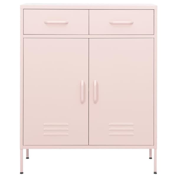 vidaXL Oppbevaringsskap rosa 80x35x101,5 cm stål