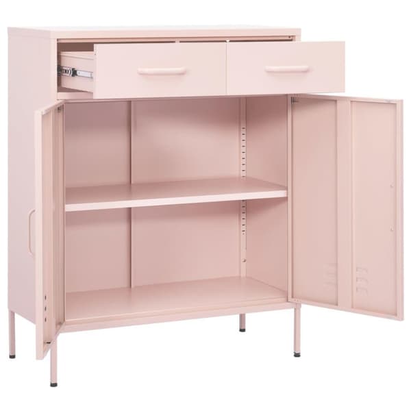 vidaXL Oppbevaringsskap rosa 80x35x101,5 cm stål