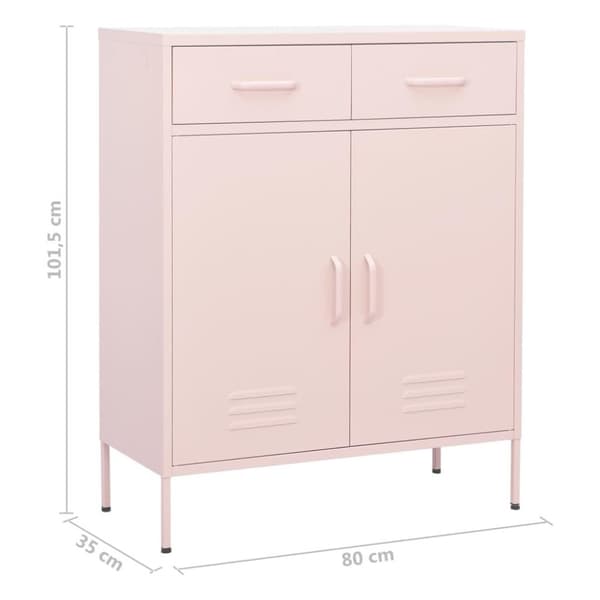 vidaXL Oppbevaringsskap rosa 80x35x101,5 cm stål