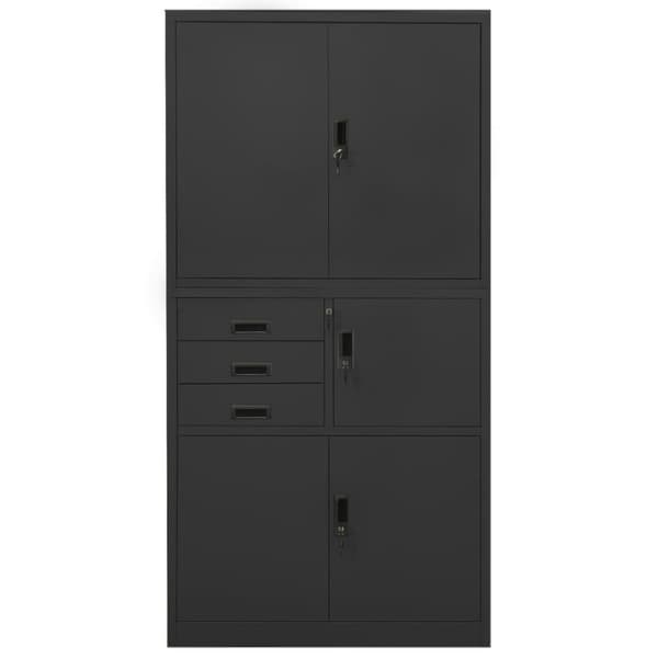 vidaXL Kontorskap antrasitt 90x40x180 cm stål