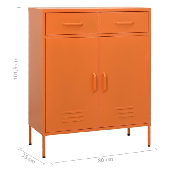 vidaXL Oppbevaringsskap oransje 80x35x101,5 cm stål