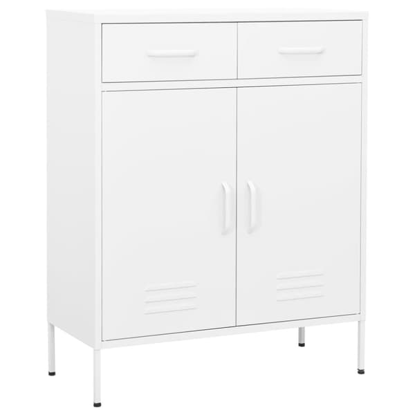 vidaXL Oppbevaringsskap hvit 80x35x101,5 cm stål