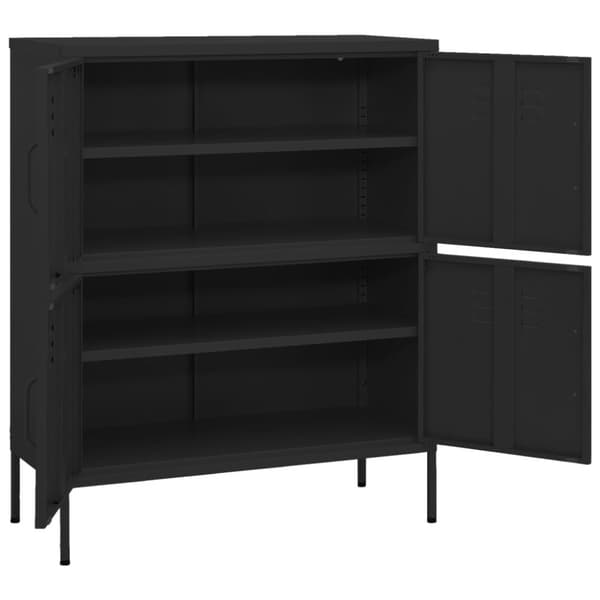 vidaXL Oppbevaringsskap svart 80x35x101,5 cm stål