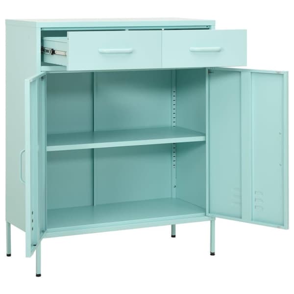 vidaXL opbevaringsskab 80x35x101,5 cm stål mintgrøn