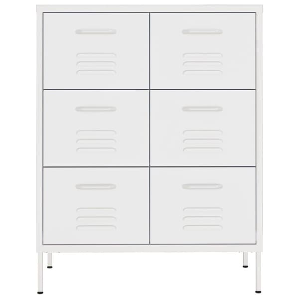 vidaXL kommode 80x35x101,5 cm stål hvid