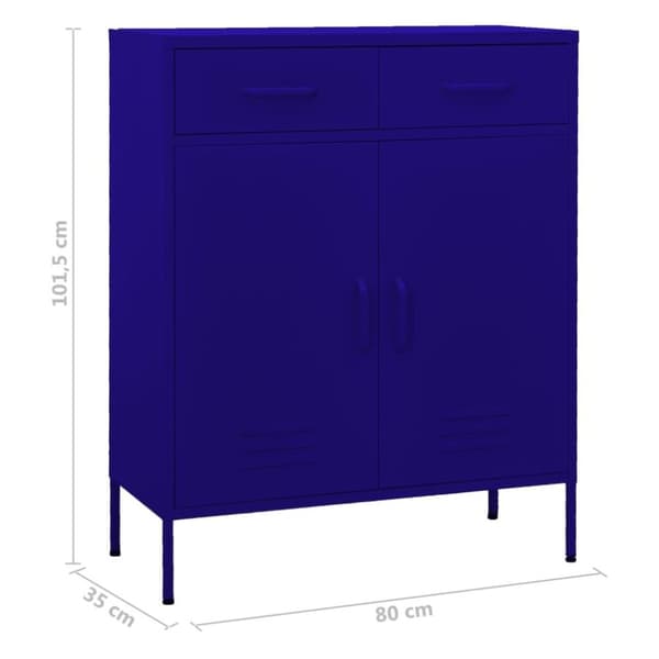 vidaXL Oppbevaringsskap marineblå 80x35x101,5 cm stål