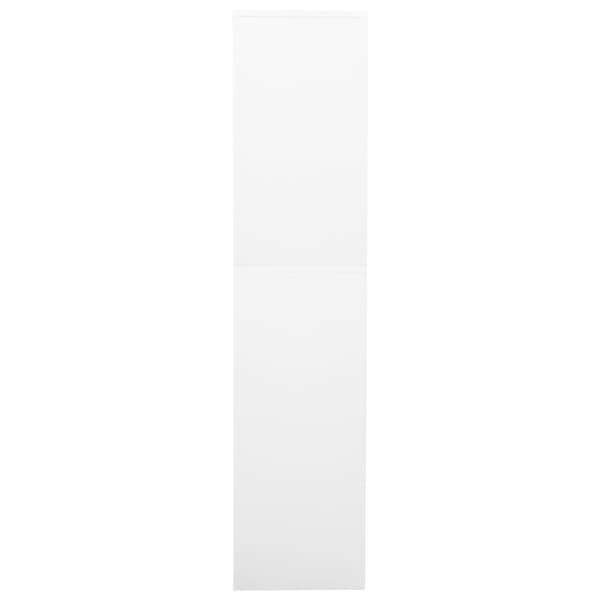 vidaXL Kontorskap hvit 90x40x180 cm stål og herdet glass