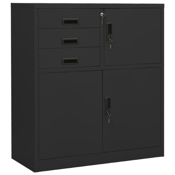 vidaXL Kontorskap antrasitt 90x40x102 cm stål