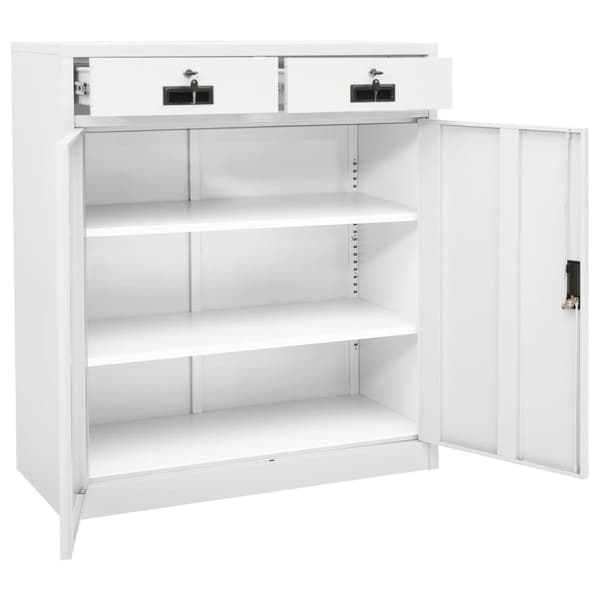 vidaXL Dokumentskåp vit 90x40x102 cm stål