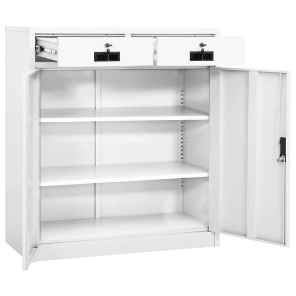 vidaXL Dokumentskåp vit 90x40x102 cm stål