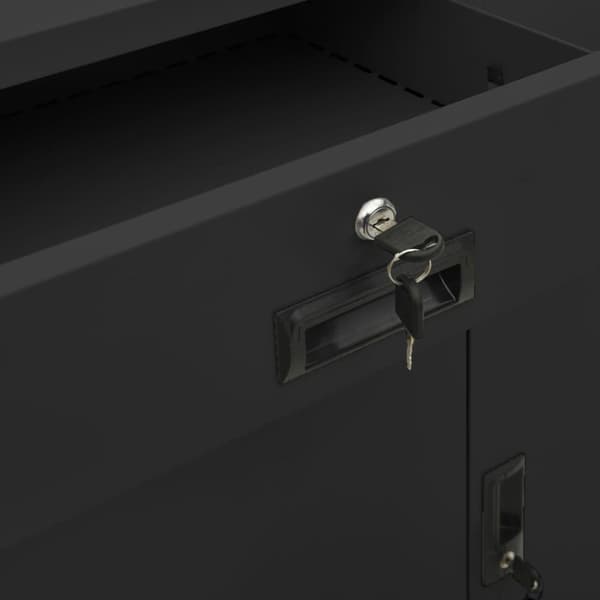 vidaXL Kontorskap antrasitt 90x40x102 cm stål