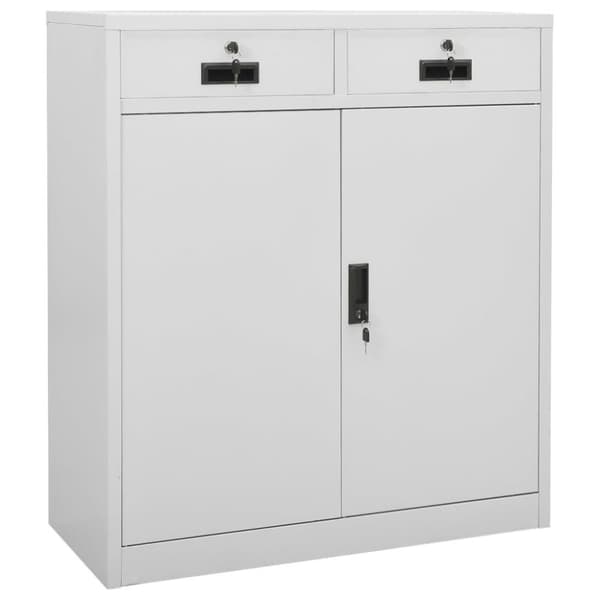 vidaXL Kontorskap lysegrå 90x40x102 cm stål
