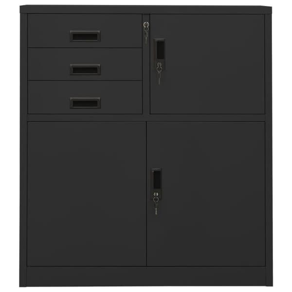 vidaXL Toimistokaappi antrasiitti 90x40x102 cm teräs