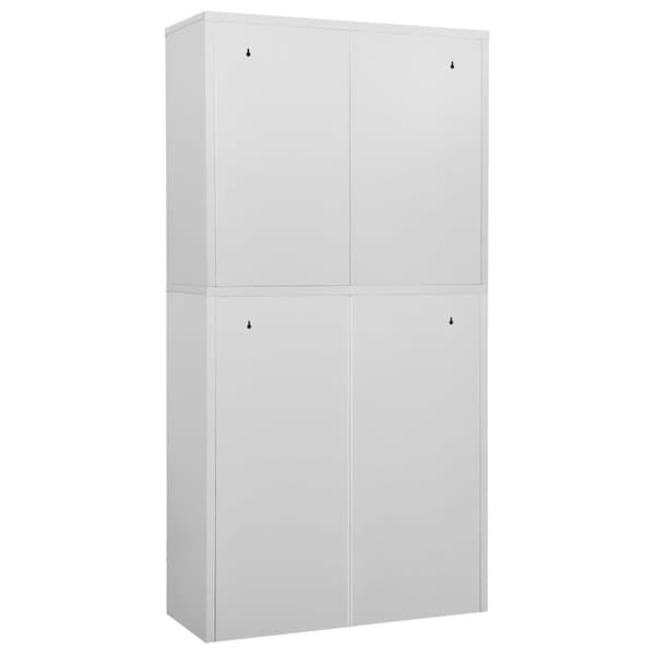 vidaXL Toimistokaappi vaaleanharmaa 90x40x180 cm teräs