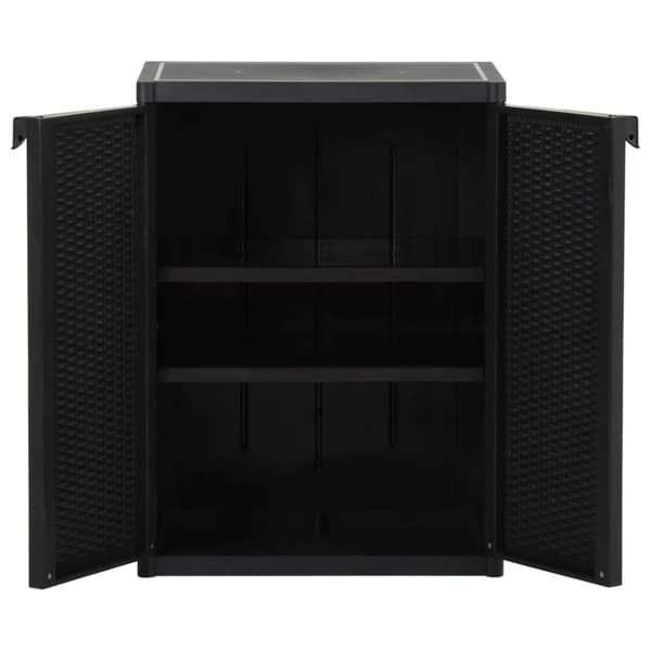 vidaXL Oppbevaringsskap for hage 65x45x88 cm PP svart rotting