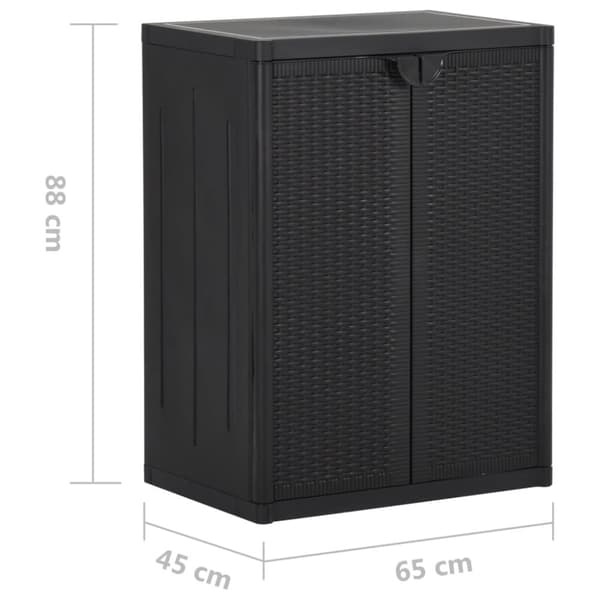 vidaXL Oppbevaringsskap for hage 65x45x88 cm PP svart rotting