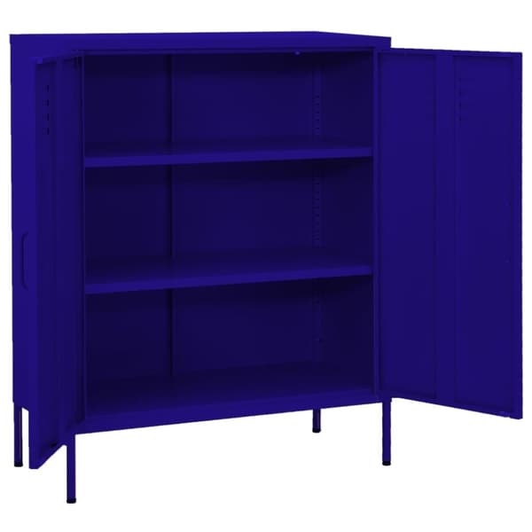 vidaXL Oppbevaringsskap marineblå 80x35x101,5 cm stål