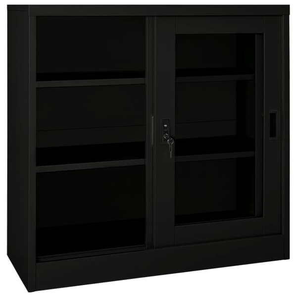 vidaXL Skap med skyvedør 90x40x90 cm stål svart