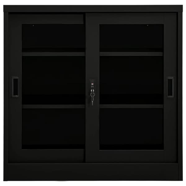 vidaXL Skap med skyvedør 90x40x90 cm stål svart