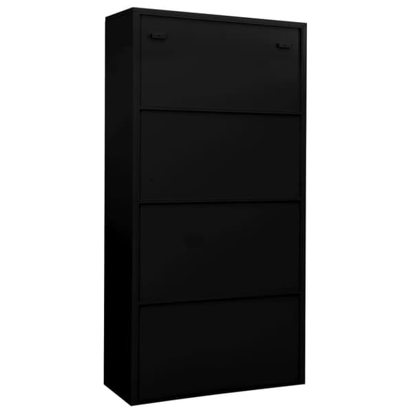 vidaXL kontorskab 90x40x180 cm stål sort