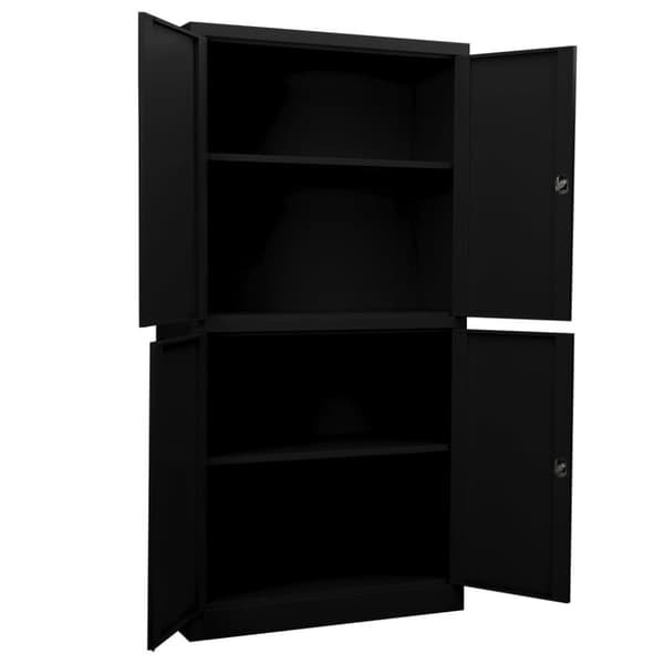 vidaXL kontorskab 90x40x180 cm stål sort