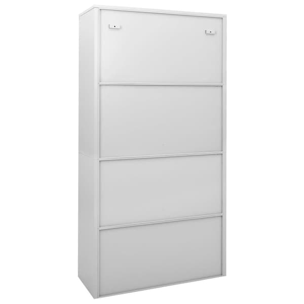 vidaXL kontorskab med skydelåger 90x40x180 cm stål lysegrå