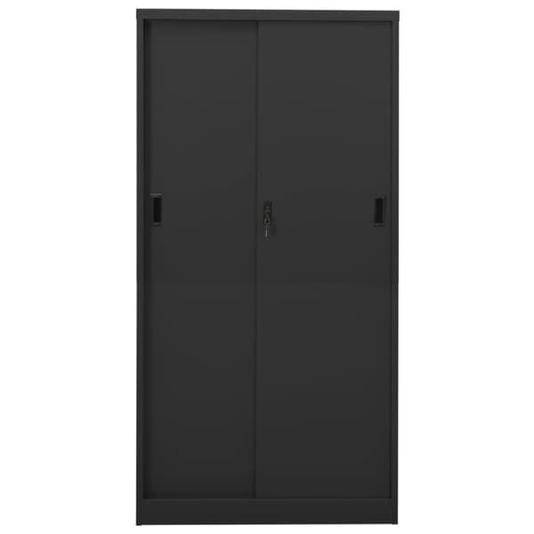 vidaXL Kontorskap med skyvedør 90x40x180 cm stål antrasitt