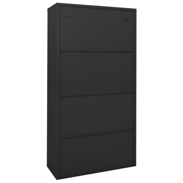 vidaXL Kontorskap med skyvedør 90x40x180 cm stål antrasitt