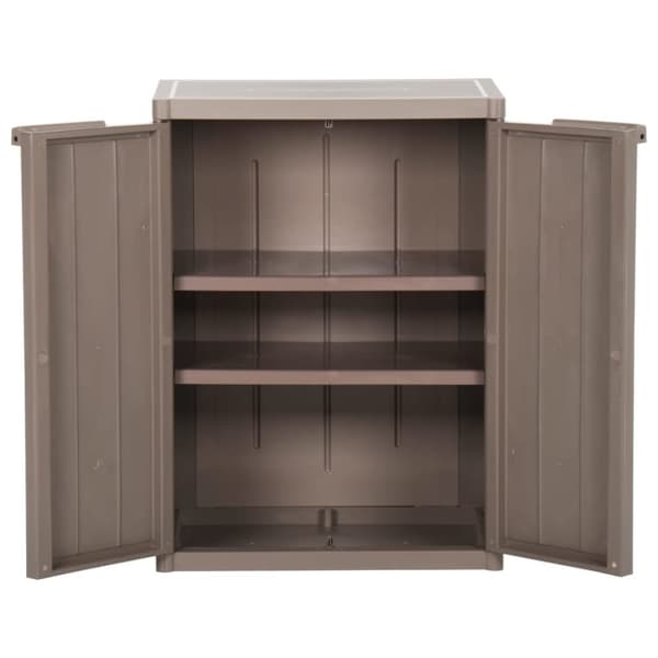 vidaXL Oppbevaringsskap for hage brun 65x45x88 cm PP treutseende