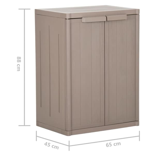 vidaXL Oppbevaringsskap for hage brun 65x45x88 cm PP treutseende