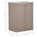 Miniatyrbillede 7 af 8: vidaXL opbevaringsskab til haven 65x45x88 cm PP trælook brun