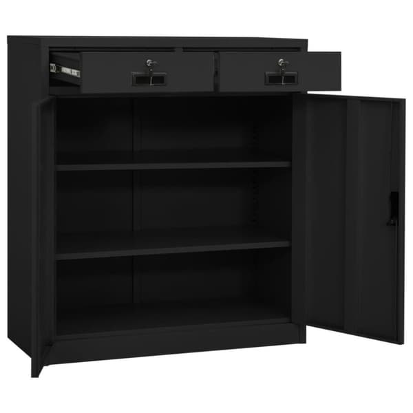vidaXL Dokumentskåp med odlingslåda antracit 90x40x125 cm stål