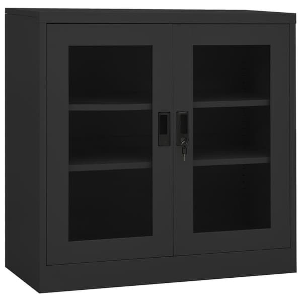 vidaXL kontorskab med plantekasse 90x40x113 cm stål antracitgrå