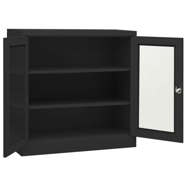 vidaXL Dokumentskåp med odlingslåda antracit 90x40x113 cm stål