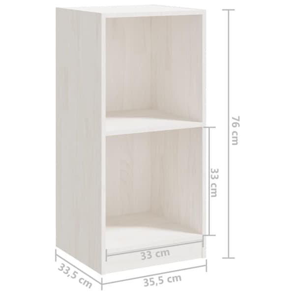 vidaXL Sivukaappi valkoinen 35,5x33,5x76 cm täysi mänty