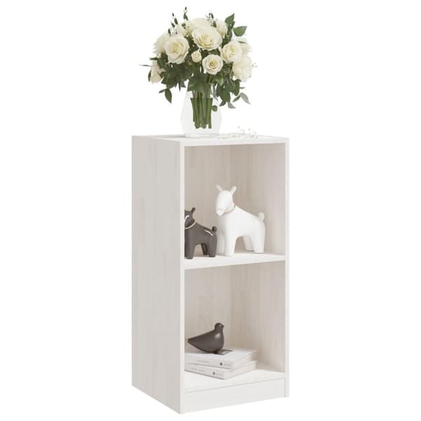 vidaXL Sideskap hvit 35,5x33,5x76 cm heltre furu