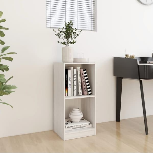 vidaXL Sideskap hvit 35,5x33,5x76 cm heltre furu