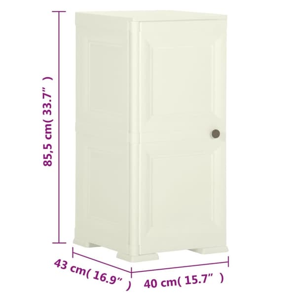 vidaXL plastikskab 40x43x85,5 cm trædesign vaniljehvid