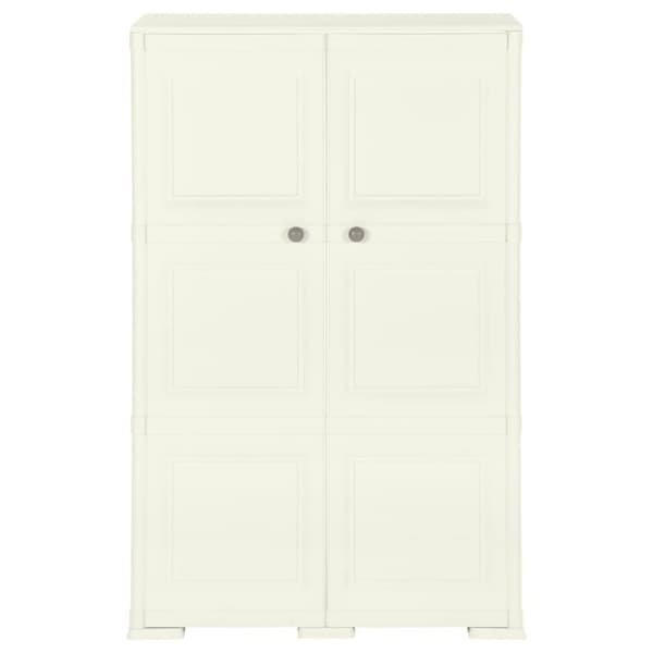 vidaXL plastikskab 79x43x125 cm trædesign vaniljehvid