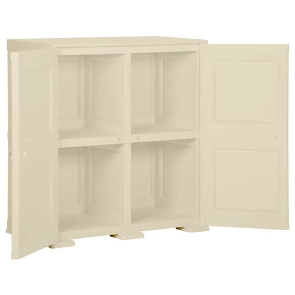 vidaXL Plastskap 79x43x85,5 cm tredesign hvit angora